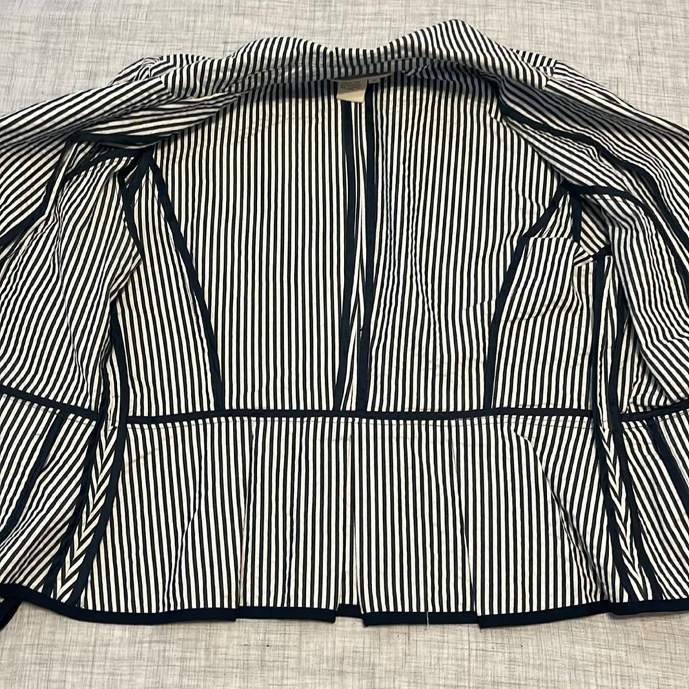 Sandro seersucker navy white stripe blazer - Picture 7 of 13